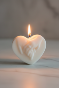 Candela cuore sposi con fiamma