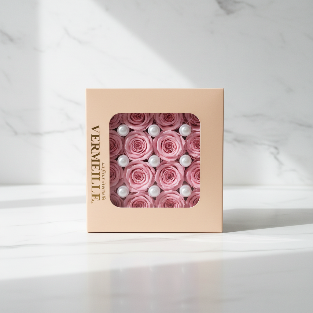 Scatola 16 Rose Stabilizzate Rosa