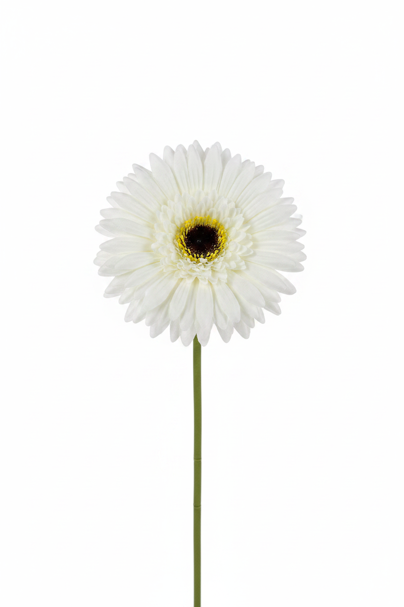 Gerbera Artificiale Bianca in Stoffa