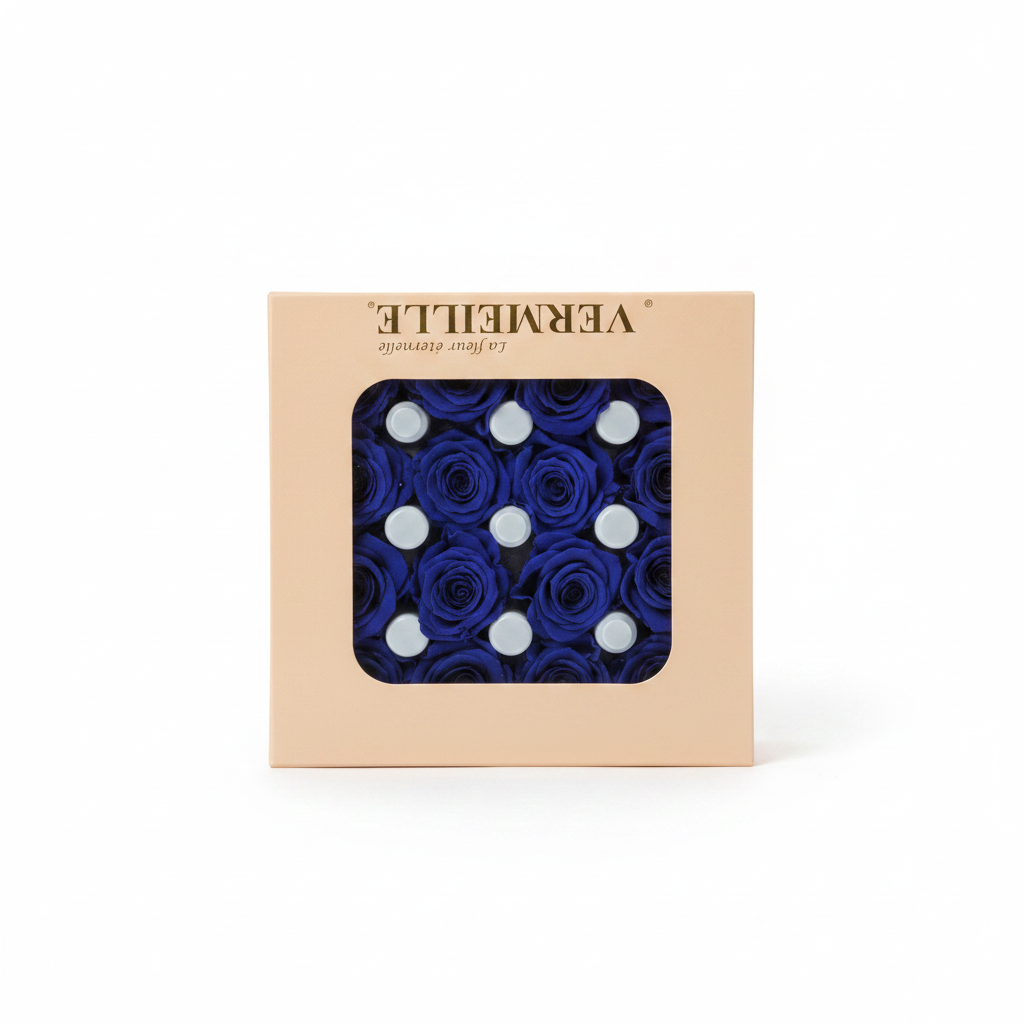 Scatola 16 Rose Stabilizzate Blu