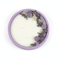 Candela con fiori secchi – Lilla