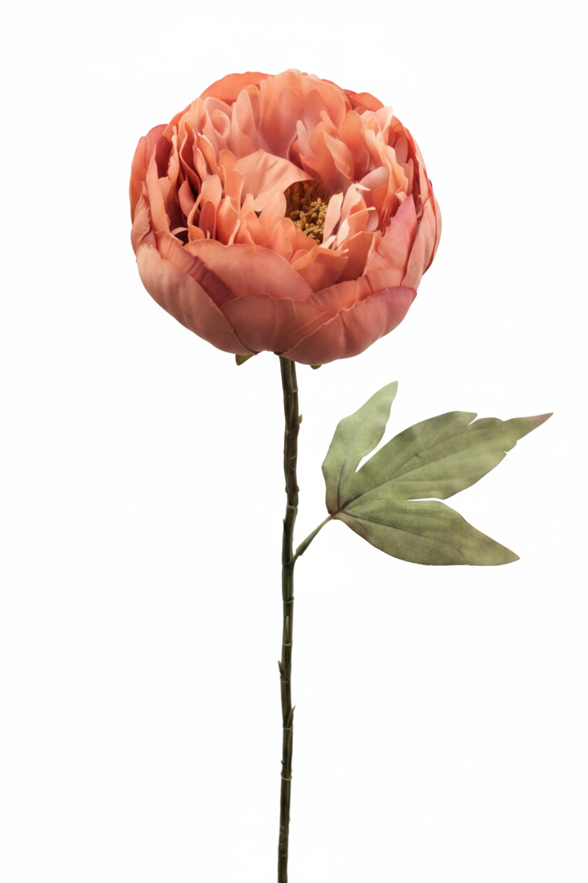 Peonia Artificiale Ruggine in Stoffa