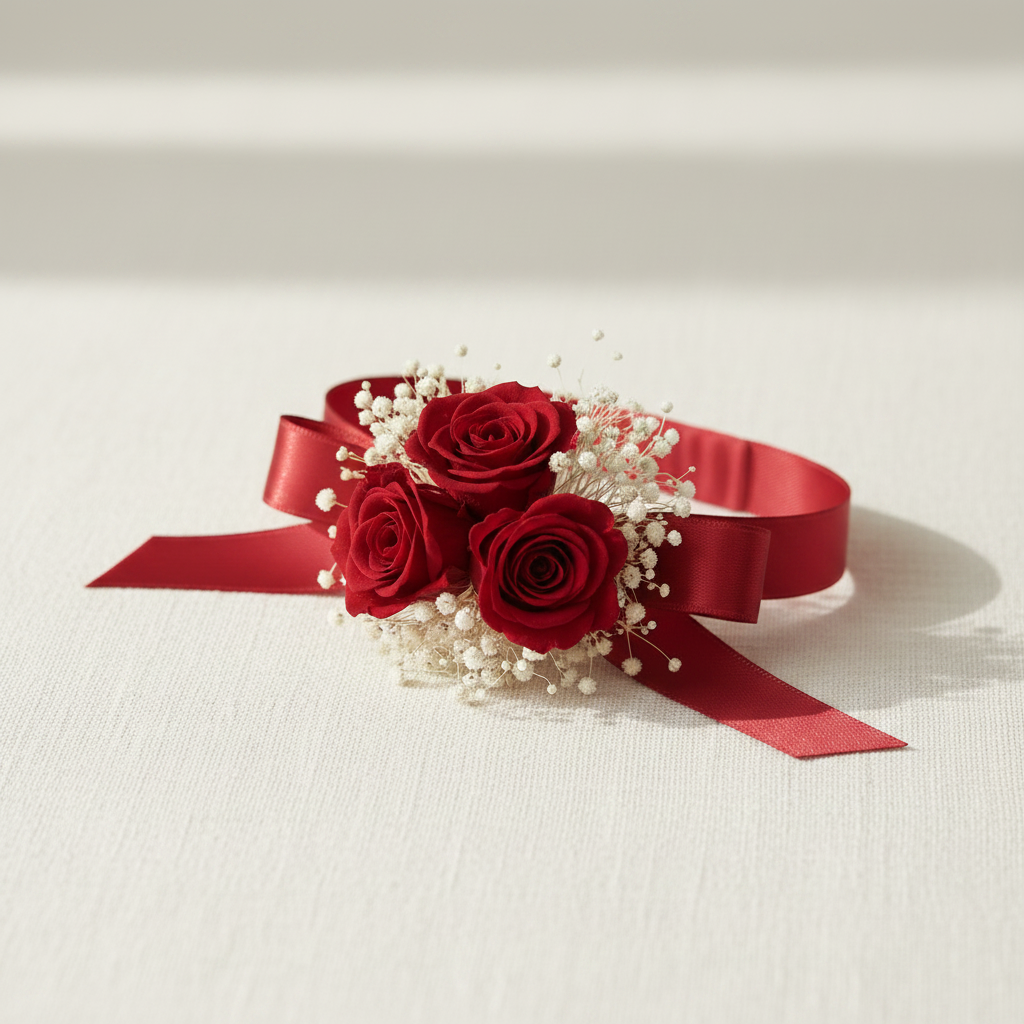 Bracciale Mini Rose Stabilizzate – Rosso