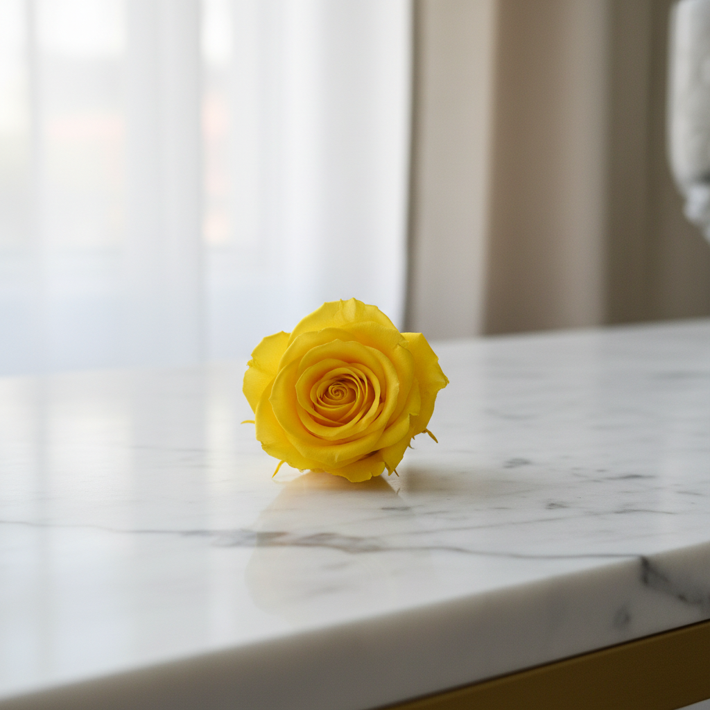 Scatola 16 Rose Stabilizzate Giallo Lemon