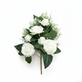 Mazzo misto rose e fiori bianchi artificiali