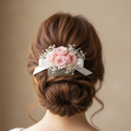 Pettinino con Rose Stabilizzate Rosa